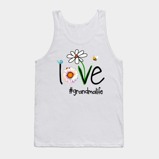 Womens Love Grandma Life - Art Flower Tank Top by BestFamilyTee